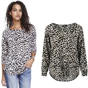 NEW Express Leopard Print Long Sleeve Top Size Small